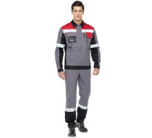 Куртка мужская летняя "Виват" серо-черно-красная