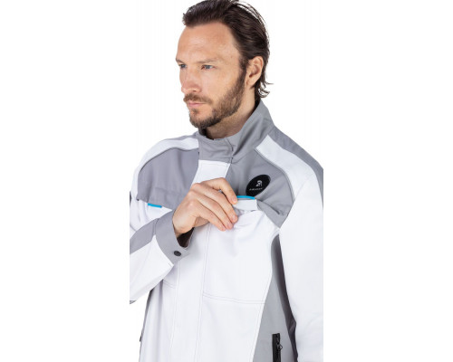 Куртка мужская рабочая летняя "Старт" белая с серым